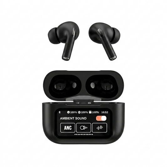 A9 Pro Premium Digital Display Wireless Earbuds (Black Edition)