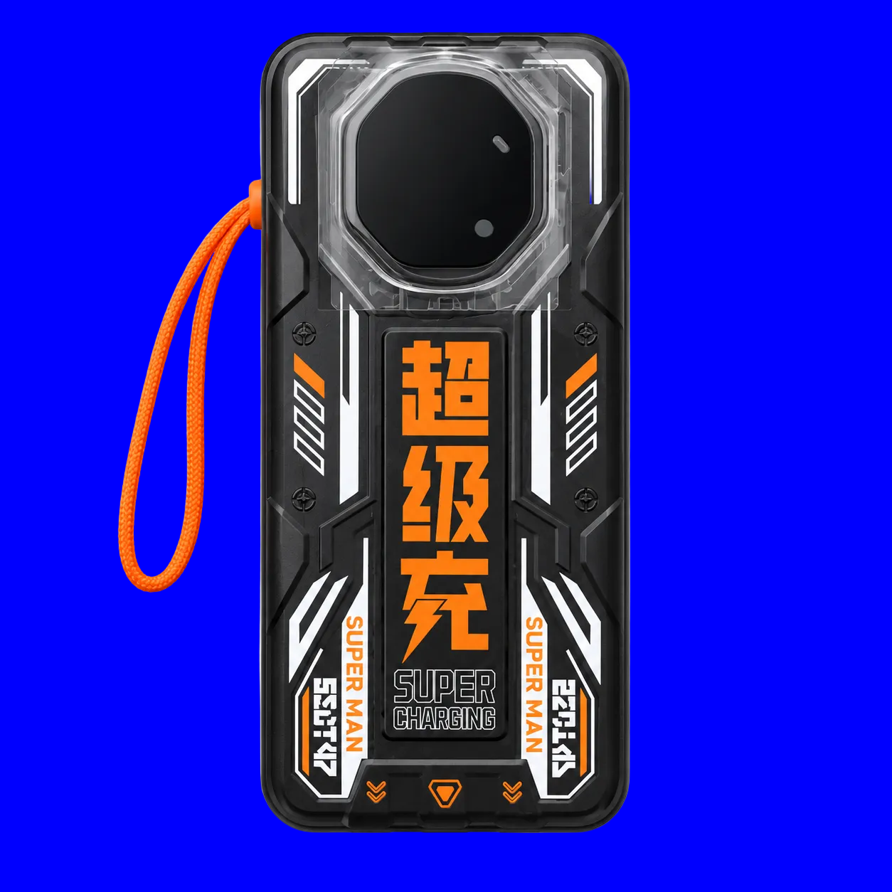 Original Imported 30,000mAh Power Bank – Fast Charging Portable Power Bank with LED Display (Black & Orange)