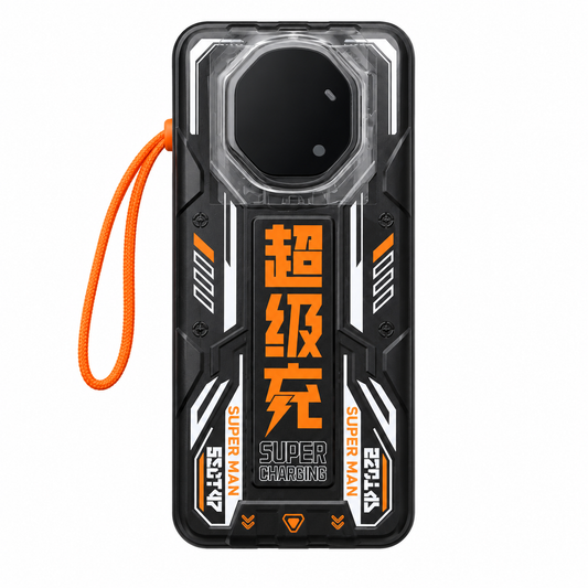 Original Imported 30,000mAh Power Bank – Fast Charging Portable Power Bank with LED Display (Black & Orange)