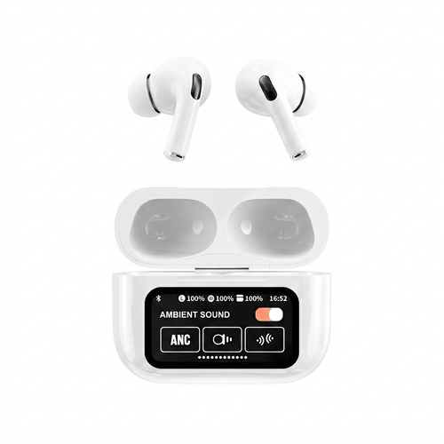 A9 Pro Premium Digital Display Wireless Earbuds (White)