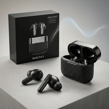 Buds Pro 5 Stylish Wireless Bluetooth Earbuds with ANC/ENC Noise Reduction