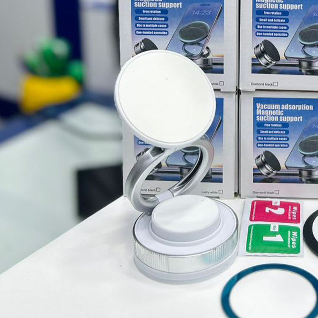 360° Magnetic Vacuum Suction Phone Holder | Foldable Mobile Stand