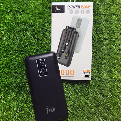 J-Cell J-102 10000mAh Power Bank | 4-in-1 Fast Charging Power Bank