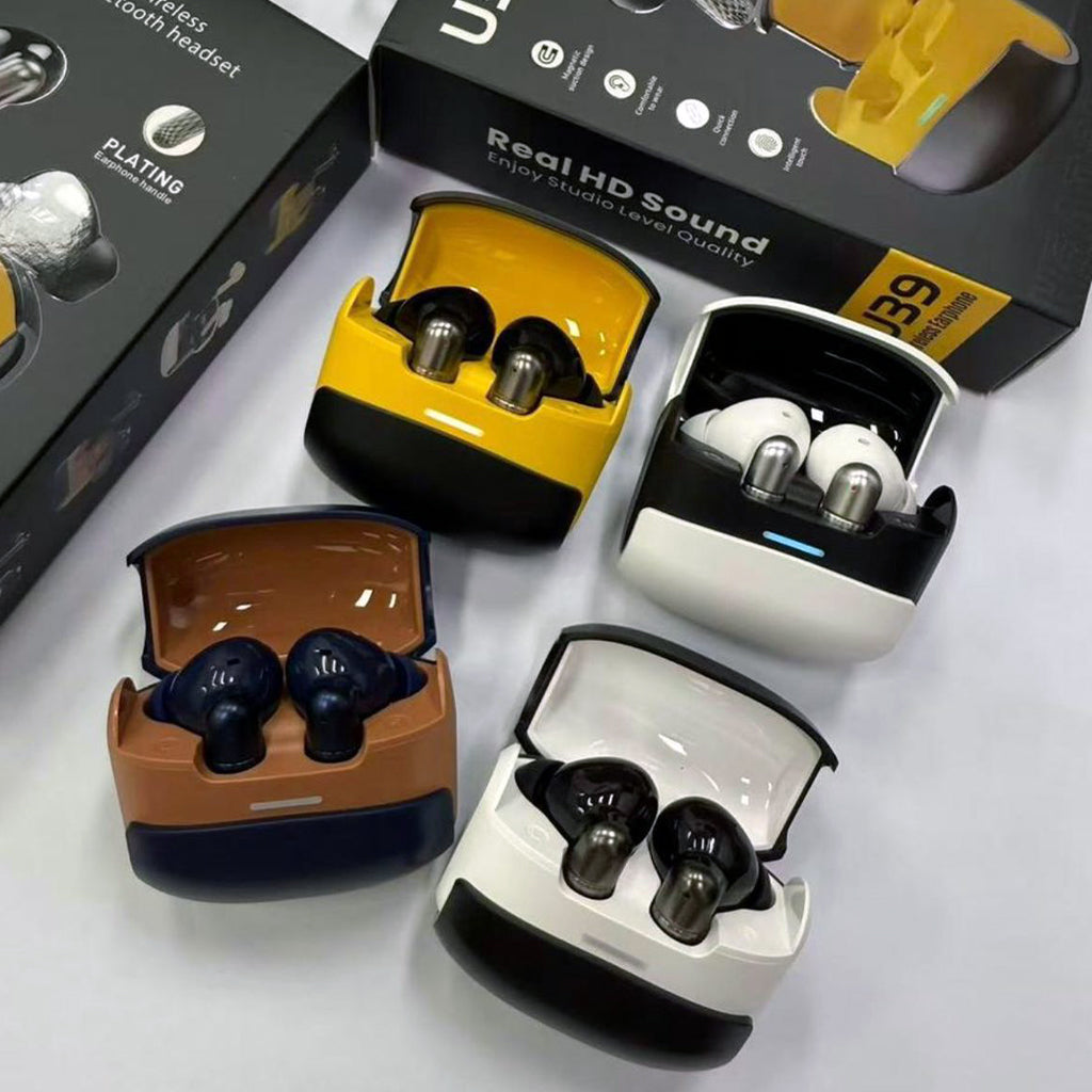 U39 True Wireless Bluetooth Earbuds – Hi-Fi Stereo Sound | Smart Touch Control | Bluetooth 5.3 | Magnetic Design | Fast Charging 🎧 U39 True Wireless Bluetooth Earbuds