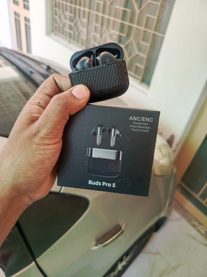 Buds Pro 5 Stylish Wireless Bluetooth Earbuds with ANC/ENC Noise Reduction